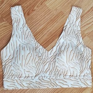 NWT Chantelle xs/s soft stretch padded v neck pullover bra desert sand print